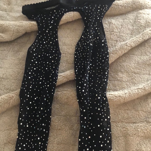 Bling Fishnet Open Crotch Stocking - Picture 2 of 2